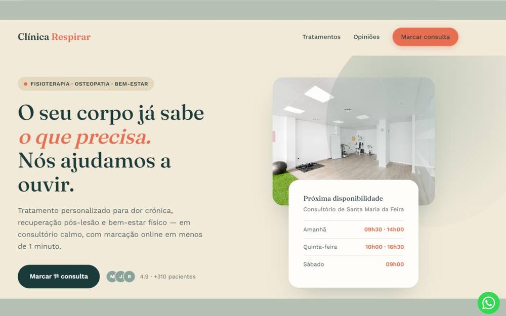 Projeto web Clínica Respirar