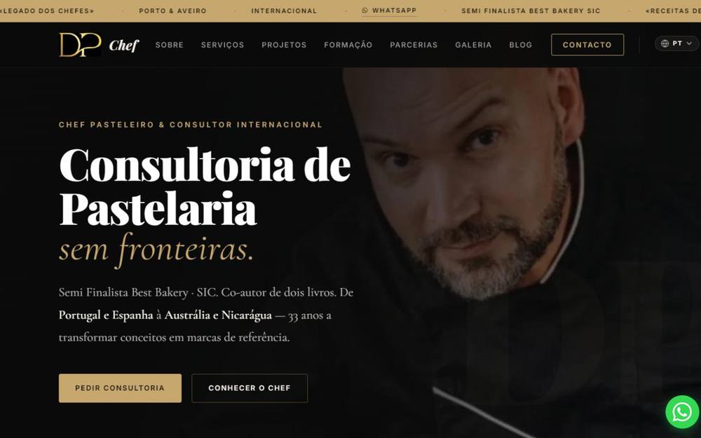 Captura de ecrã — Chef Dinis Pinto